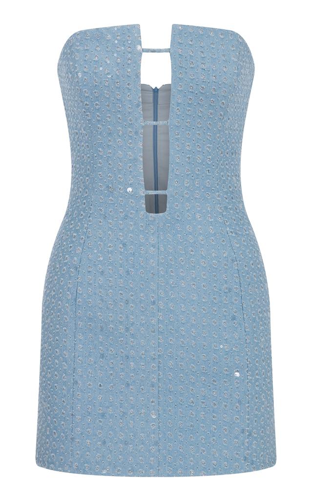 ILA ILA. - Charlotte Embellished Denim Mini Dress - Blue - EU 38 - Moda Operandi