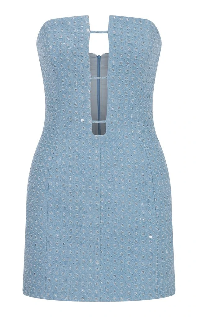 ILA ILA. - Charlotte Embellished Denim Mini Dress - Blue - EU 38 - Moda Operandi 1