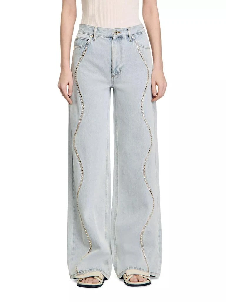 Sandro Jeans with Rhinestone Stripes 2