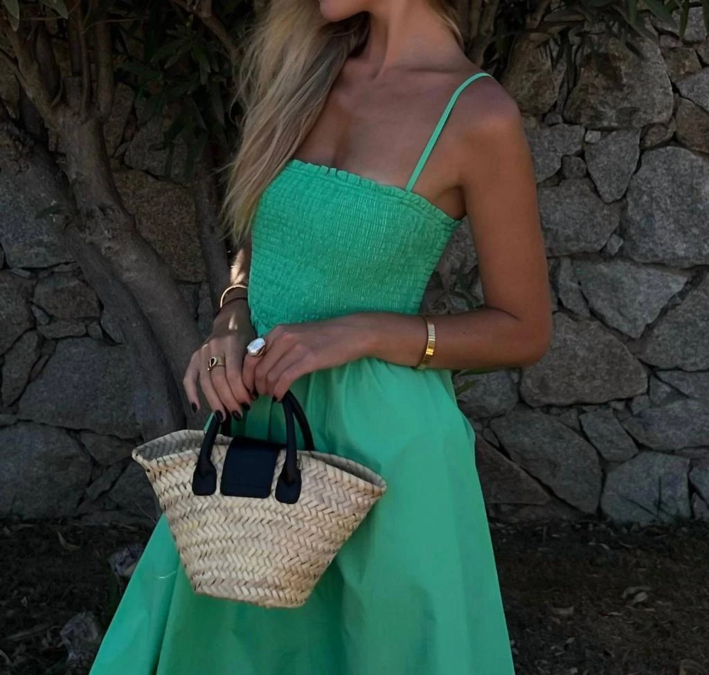 Glamorous Gracie Smocked Midi In Green 4