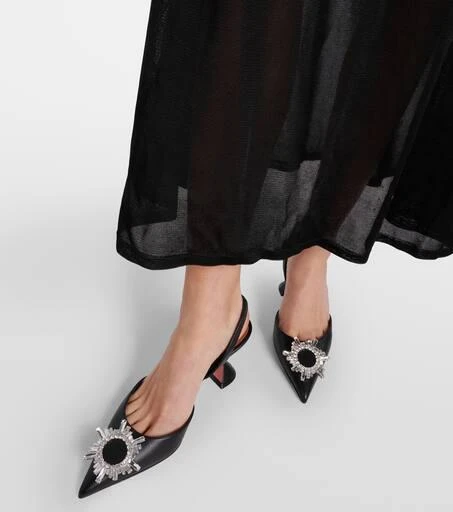 Amina Muaddi Begum 70 leather slingback pumps 7