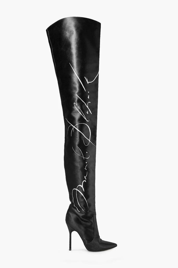 Vetements Printed satin thigh boots 1