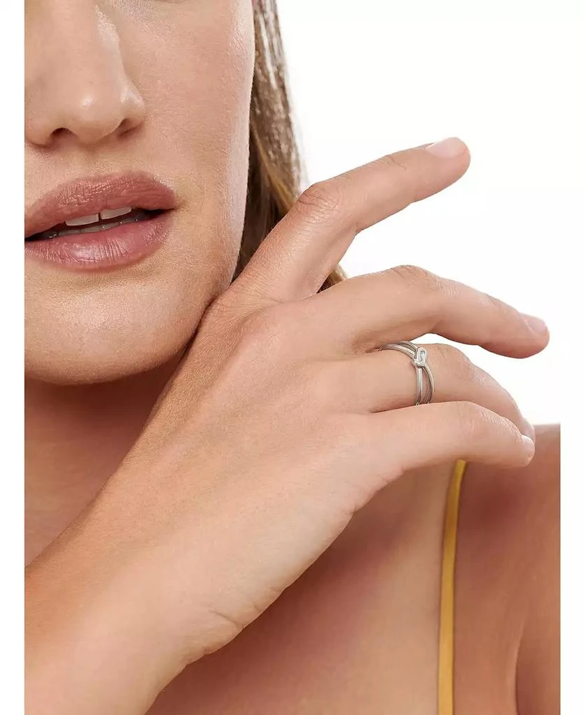 DEVATA Love Knot Ring in Rhodium Plated Sterling Silver, Size 3