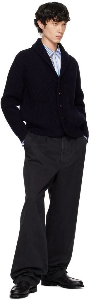 Drake's Black Leather Charles Goodyear Welted Penny Loafers 5