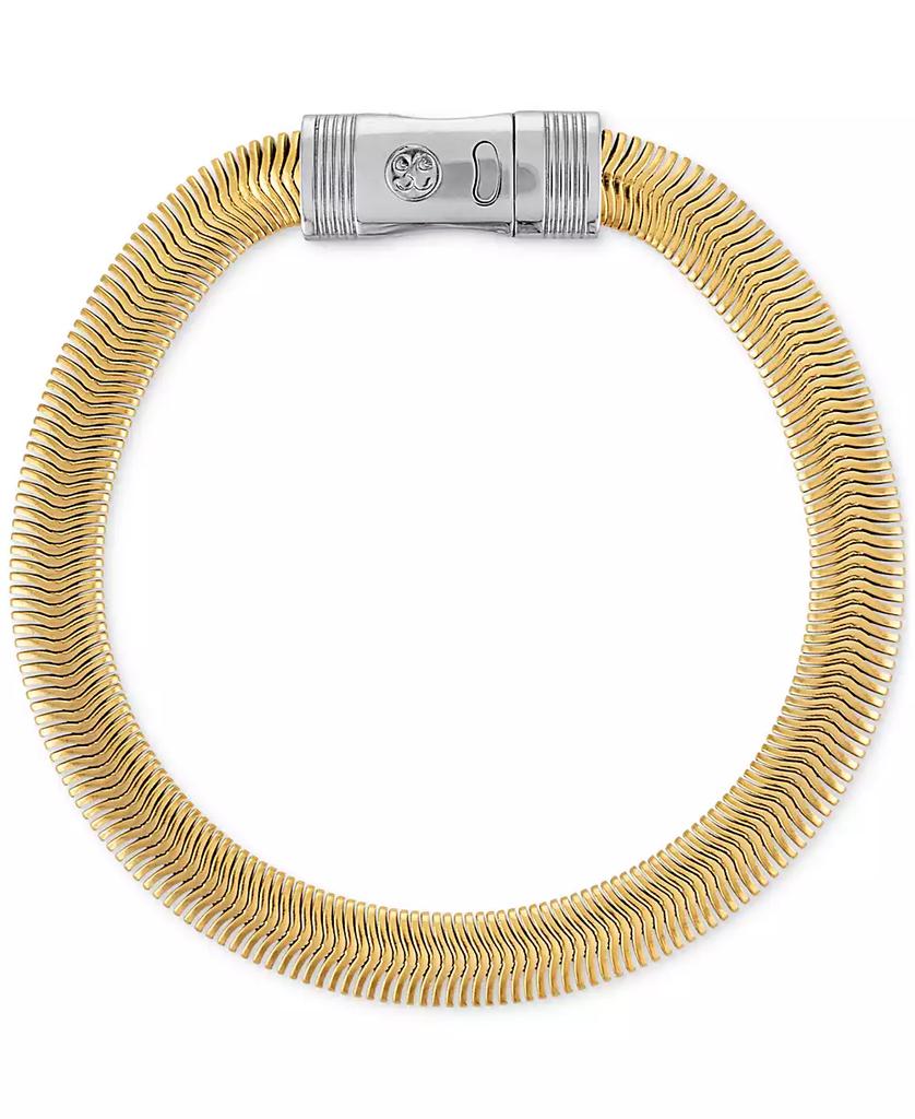 Esquire Men's Jewelry Flat Snake Link Chain Bracelet in Gold-Tone Ion Plated Stainless Steel, Exclusively at Macy's