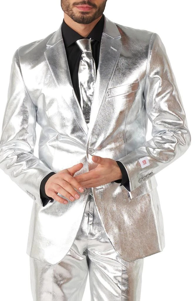 OppoSuits Shiny Silver Two Button Notch Lapel Suit 4