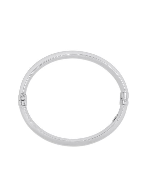 Saks Fifth Avenue Sterling Silver Polished 12mm Hollow Hinge Bangle