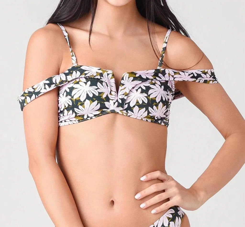 Alexandra Miro Lola Bikini Top In Print D Small Pink Palm 1