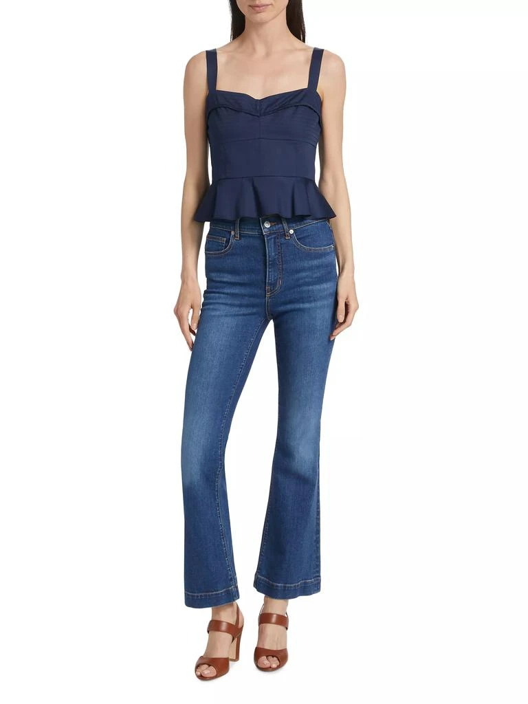 VERONICA BEARD Carnegie Cotton-Blend Peplum Top 2