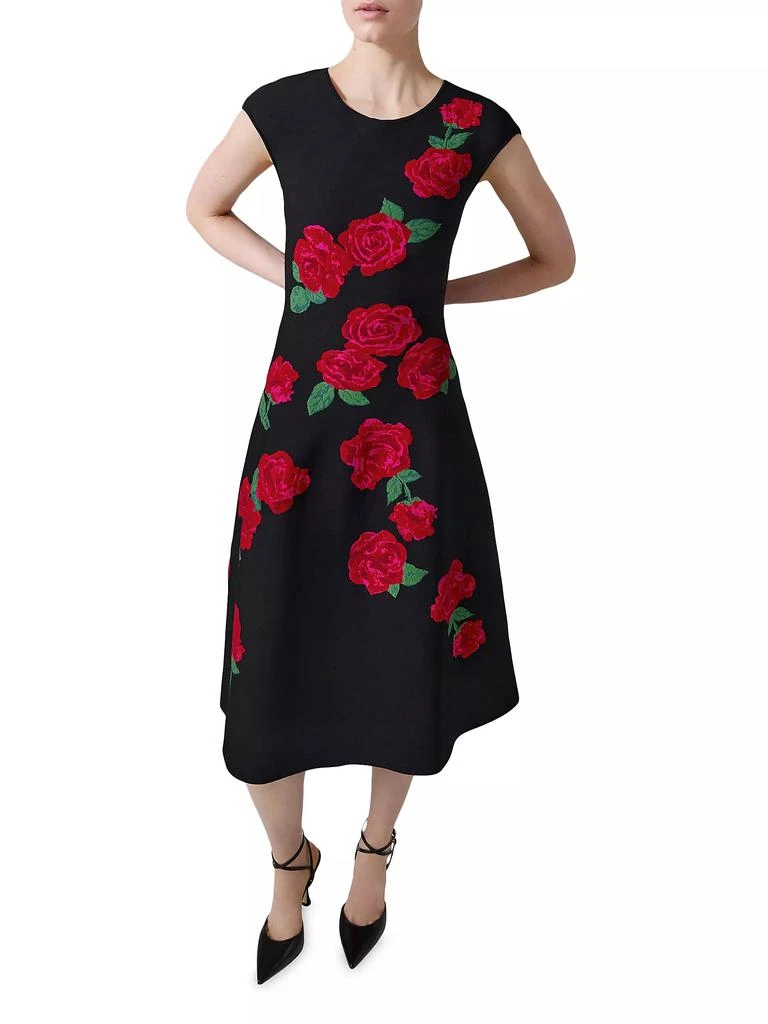 Carolina Herrera Floral Jacquard Midi-Dress 4
