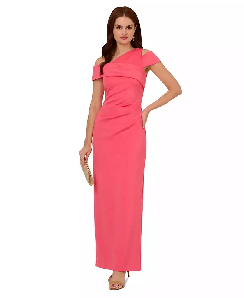 Adrianna Papell Women's Asymmetrical Ruched Gown 1