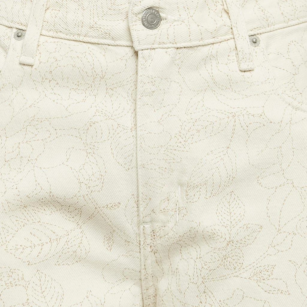 Ganni Ganni White Floral Print Denim Loose Straight Jeans M Waist 30" 3