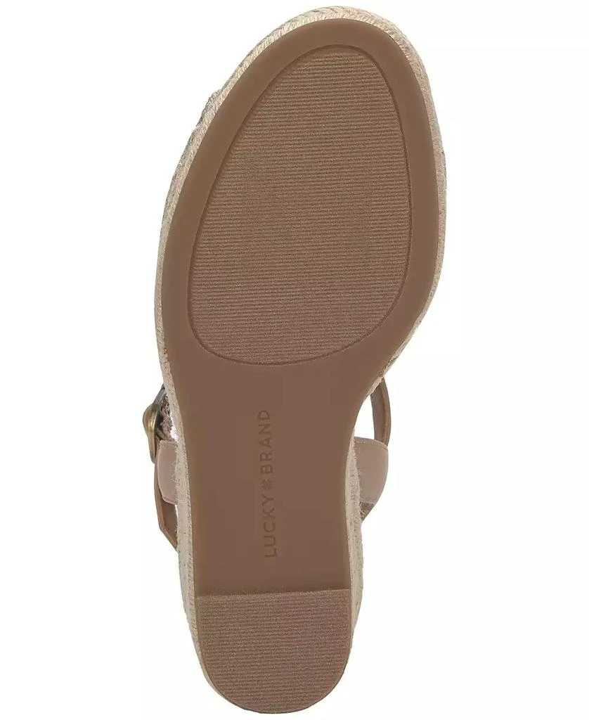 Lucky Brand Women's Coyna Floral Lace Platform Espadrille Wedge Sandals 5