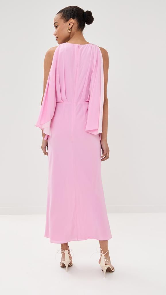 Brandon Maxwell Silk Deep V Dress