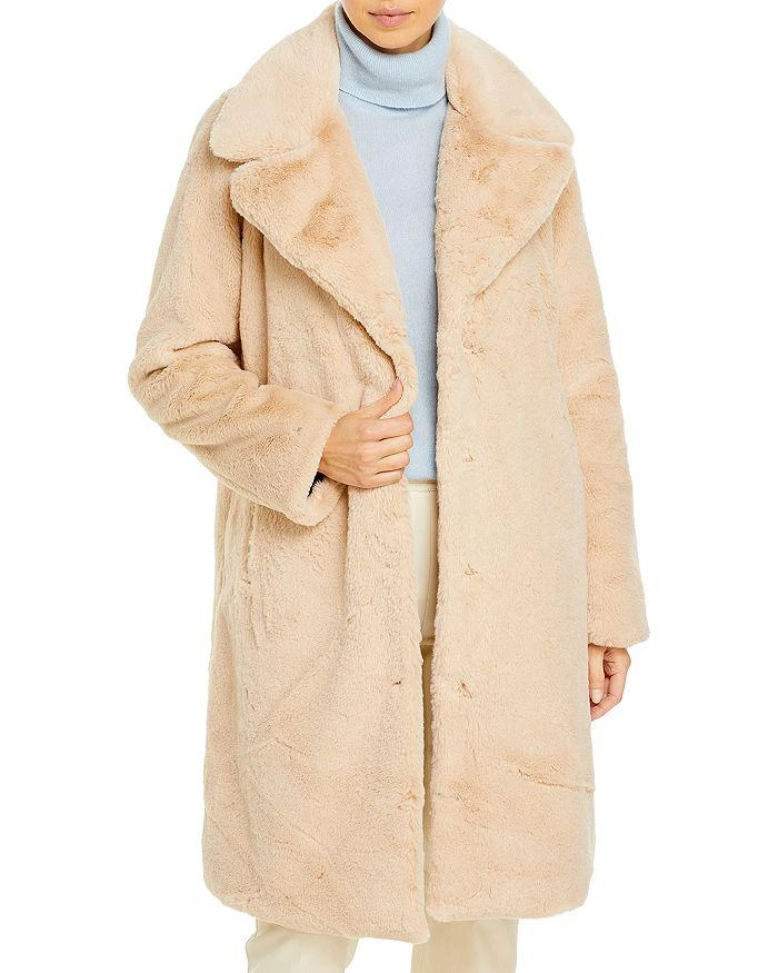 AQUA Faux-Fur Coat With Wide Lapels - 100% Exclusive 1