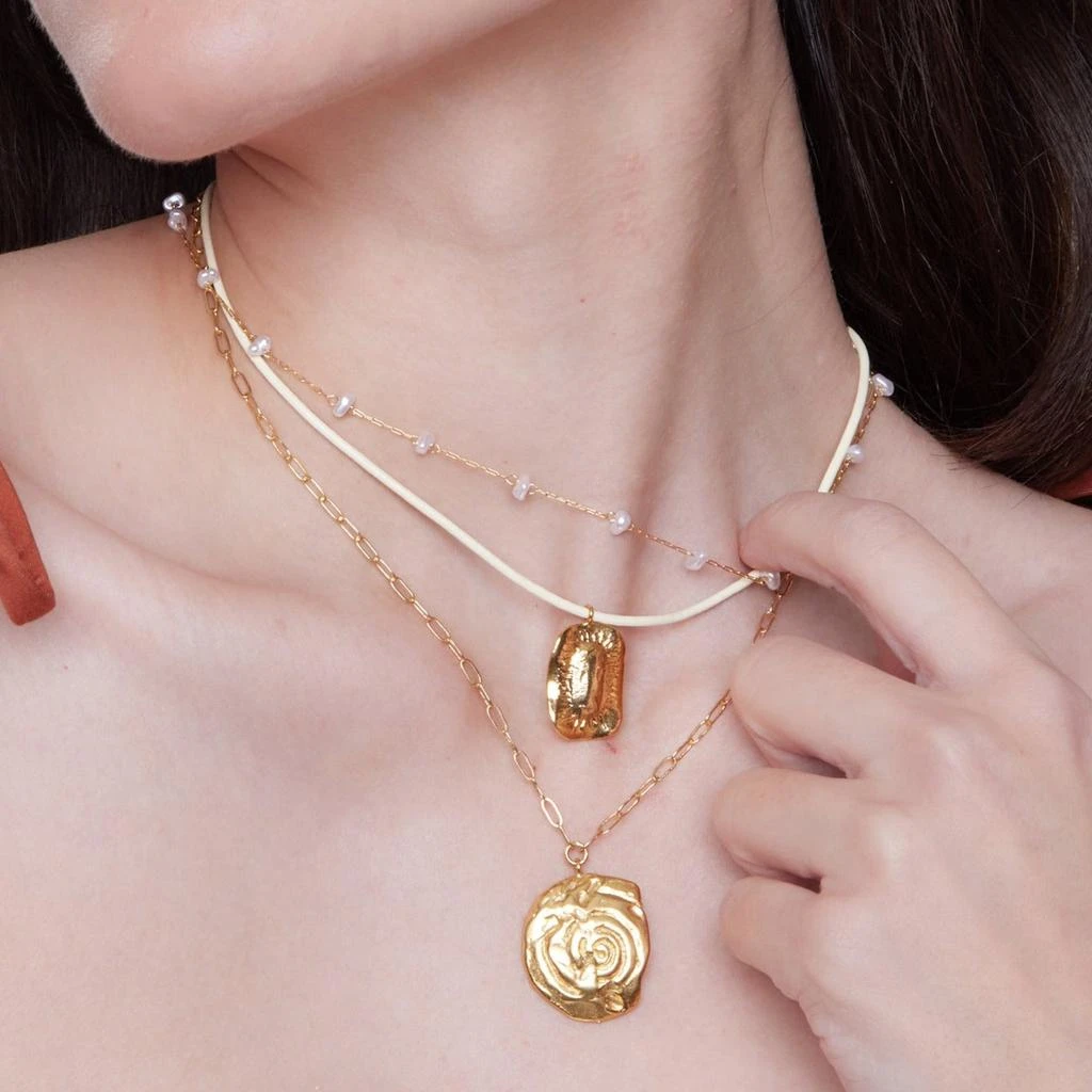 Orelia London Pearl Stationed Chain Necklace 3