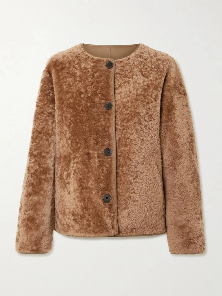 Arma Lucine Reversible Leather And Shearling Jacket - Light brown