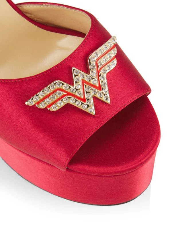Nalebe Warner Bros X Nalebe Wonder Woman 130MM Silk & Crystal Platform Sandals 6