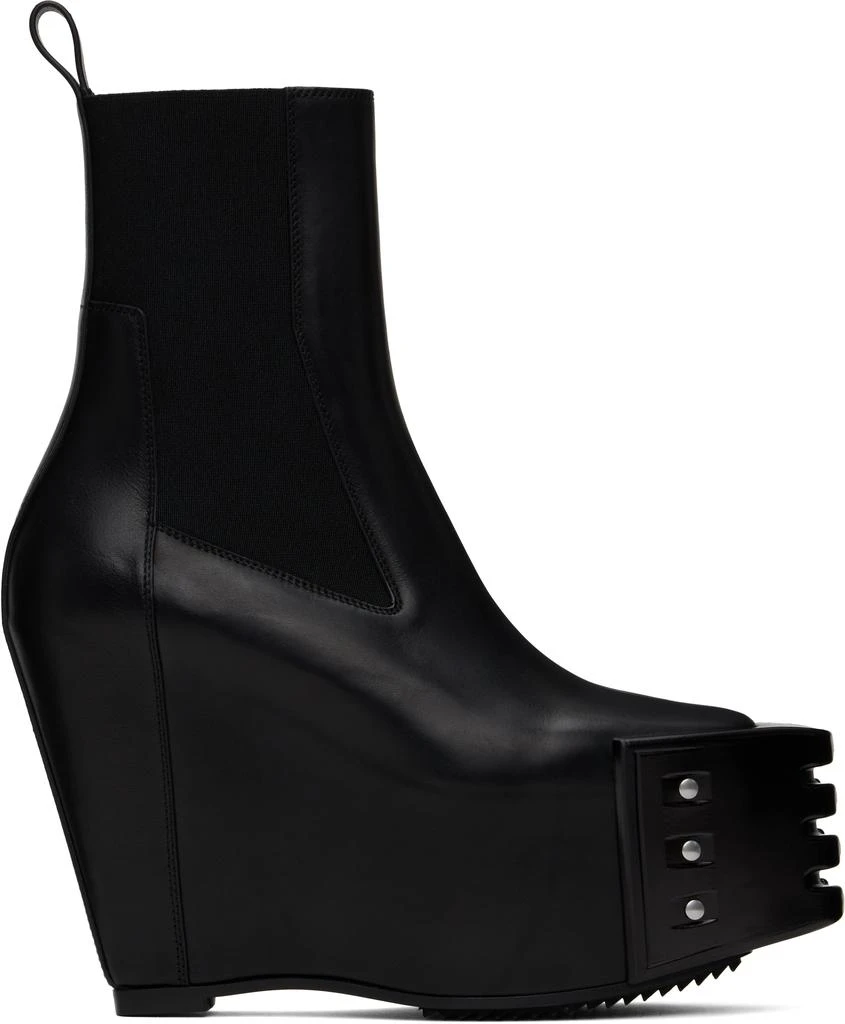 Rick Owens Black Porterville Grilled Wedge Beatle Chelsea Boots 1