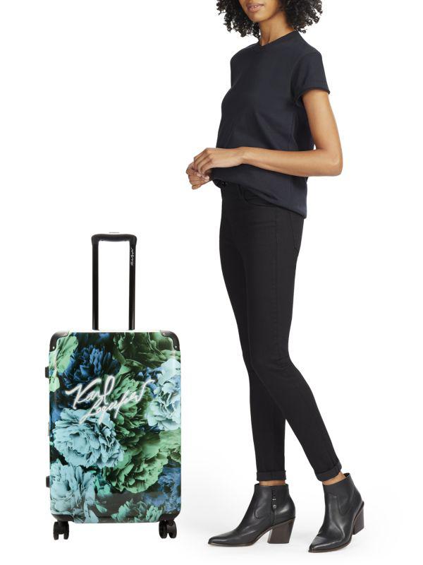 Karl Lagerfeld Paris Carribean 24-Inch Floral Hardside Spinner Suitcase