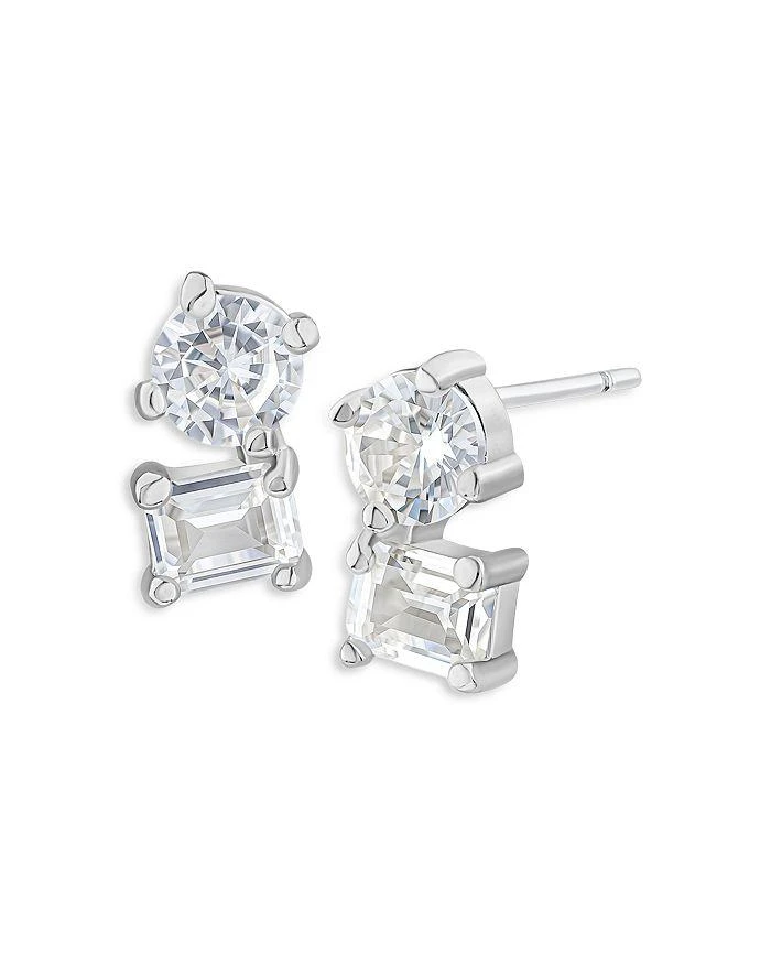 Kenneth Jay Lane Round 
Emerald Cut Cubic Zirconia Stud Earrings