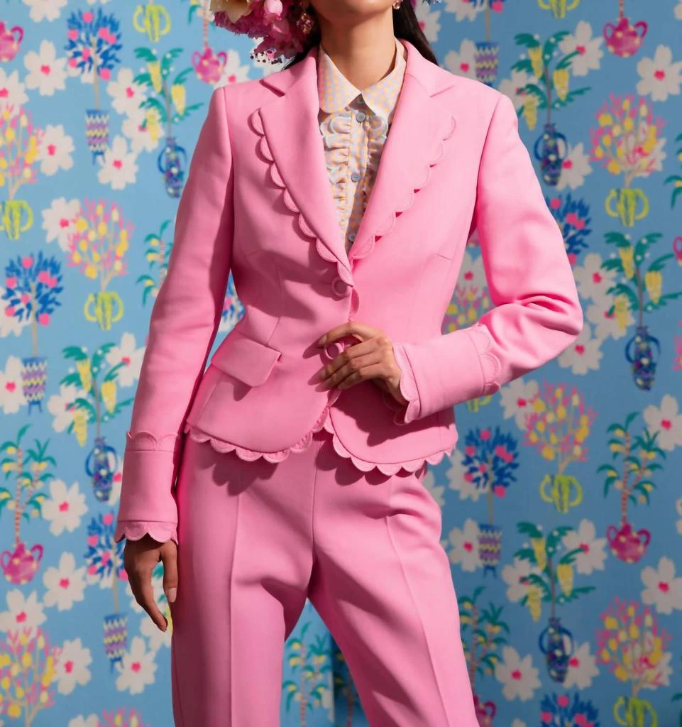 MAISON COMMON Cotton Jacket With Scallop Detail In Pink