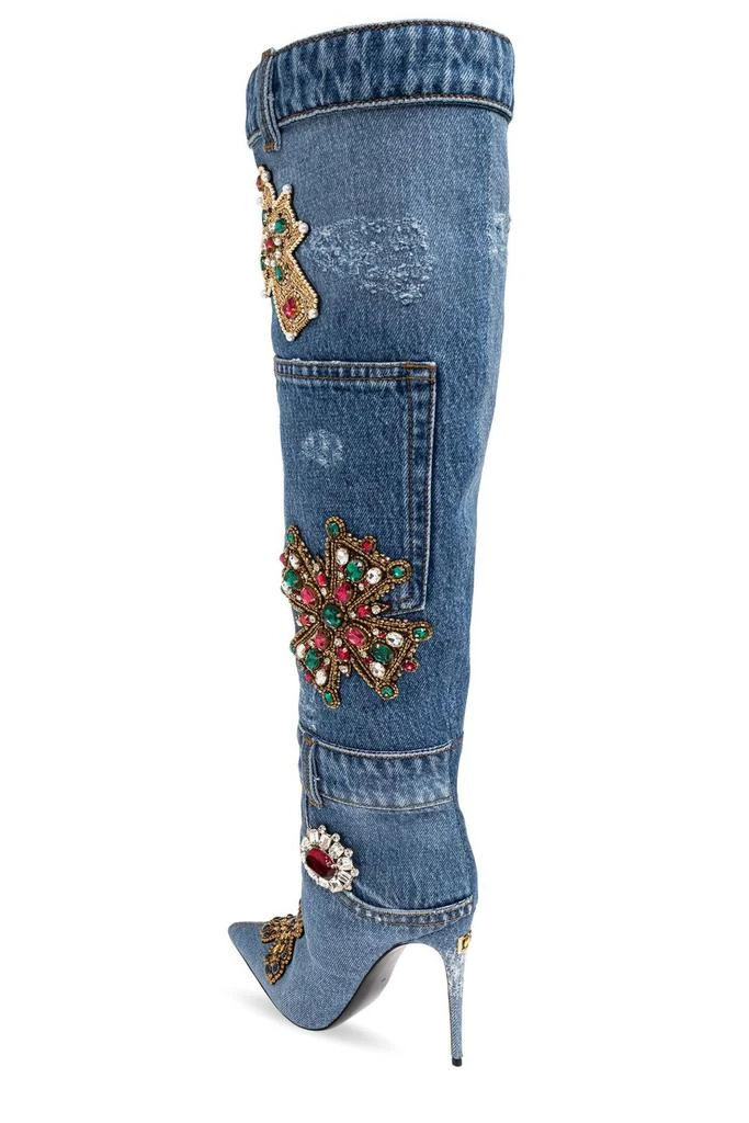Dolce 
Gabbana Dolce 
Gabbana Embellished Denim Boots 3