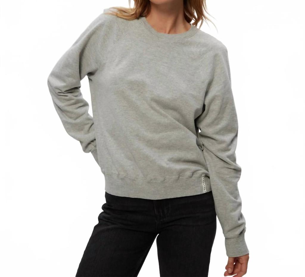 Michael Stars Shayla Raglan Crewneck Sweatshirt In Heather Grey