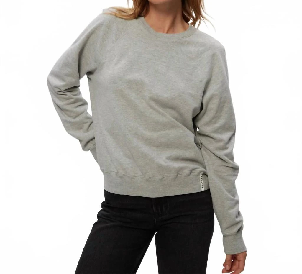 Michael Stars Shayla Raglan Crewneck Sweatshirt In Heather Grey 1
