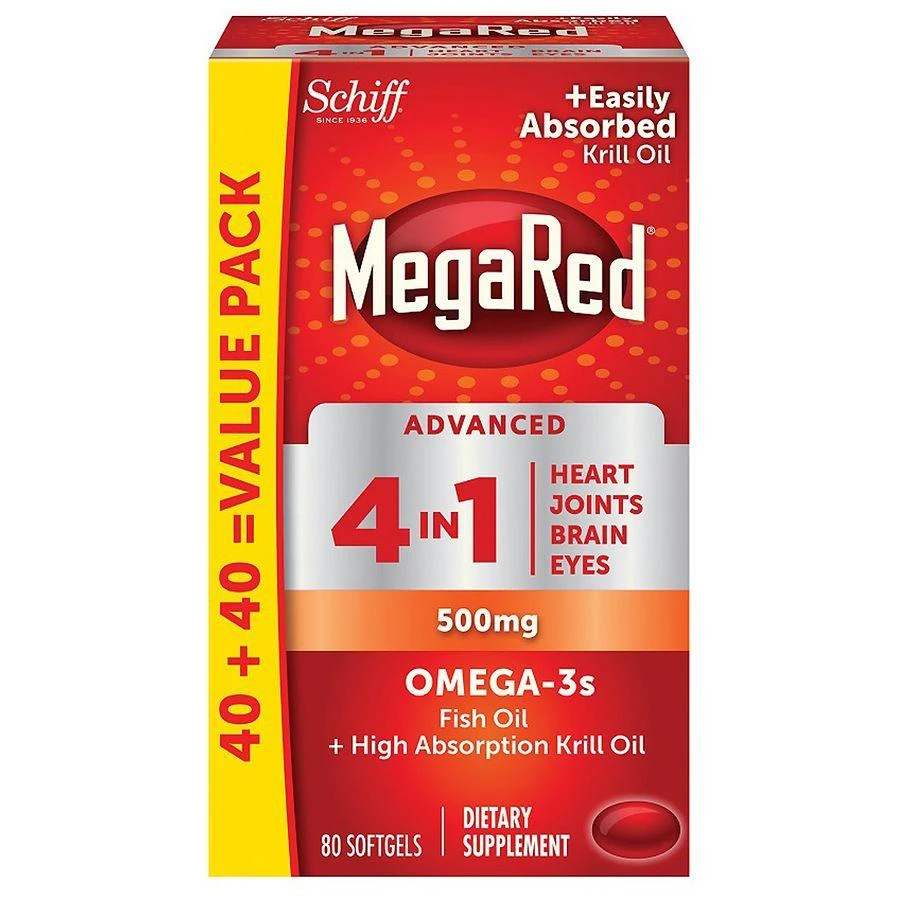 MegaRed Advanced 4 in 1 2x Concentrated Omega 500 mg Softgels 1