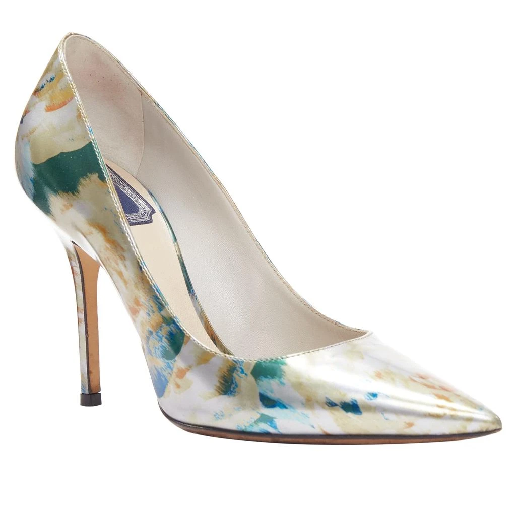 Dior Raf Simons Metallic Abstract Print Pointy Pumps 2