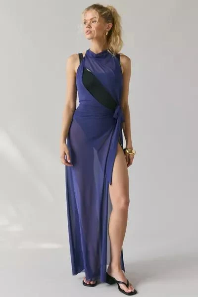 Jaded London Jaded London Azevedo Sheer Mesh Knotted Halter Maxi Dress 1