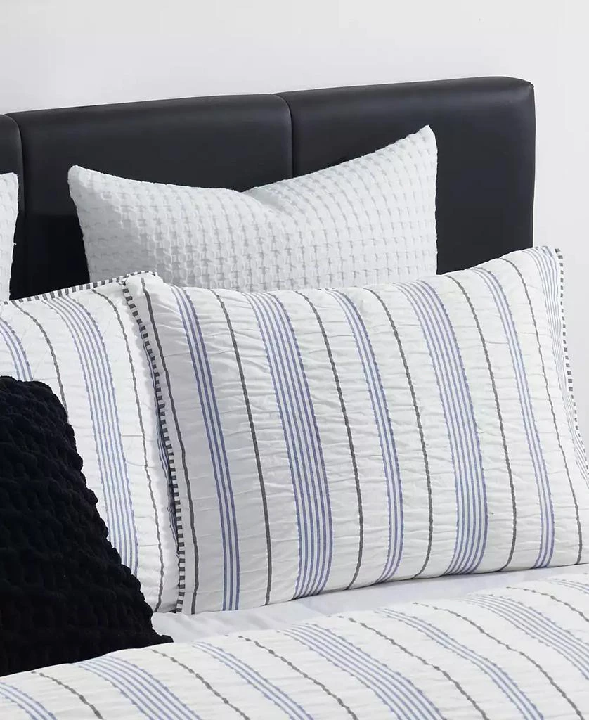 DKNY Seersucker Stripe 3 Piece Duvet Cover Set 4