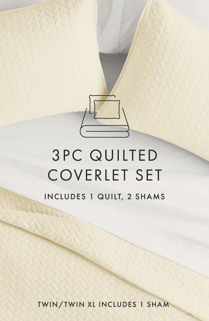 IENJOY HOME All Season Herringbone Stitch Down Alternative Quilt 
Sham Set 5