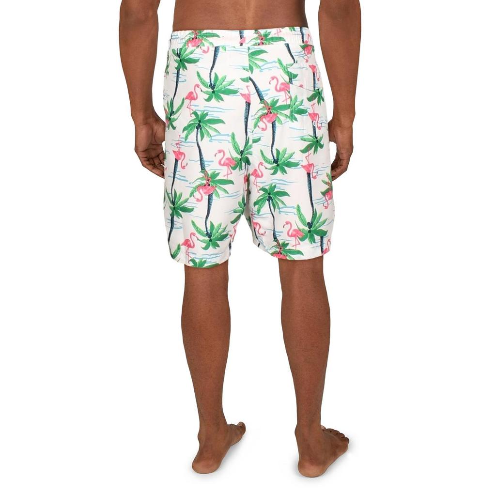 Club Room Flamingo Island Mens Printed 7" Inseam Swim Trunks