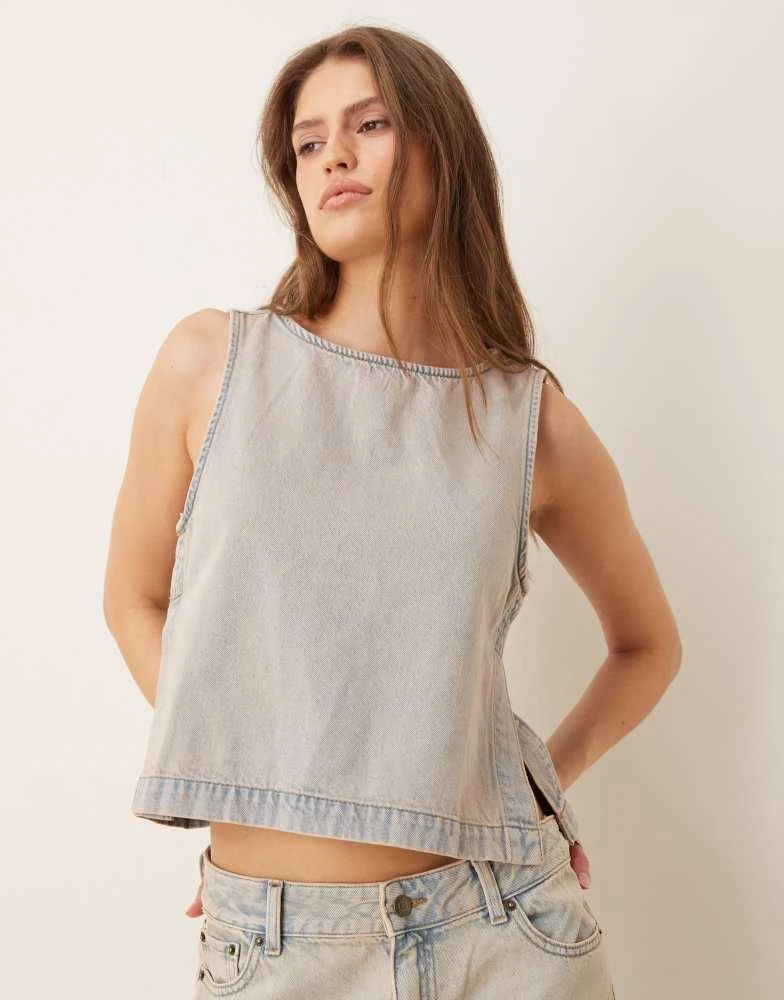 JJXX JJXX co-ord denim top with side detail in light blue wash