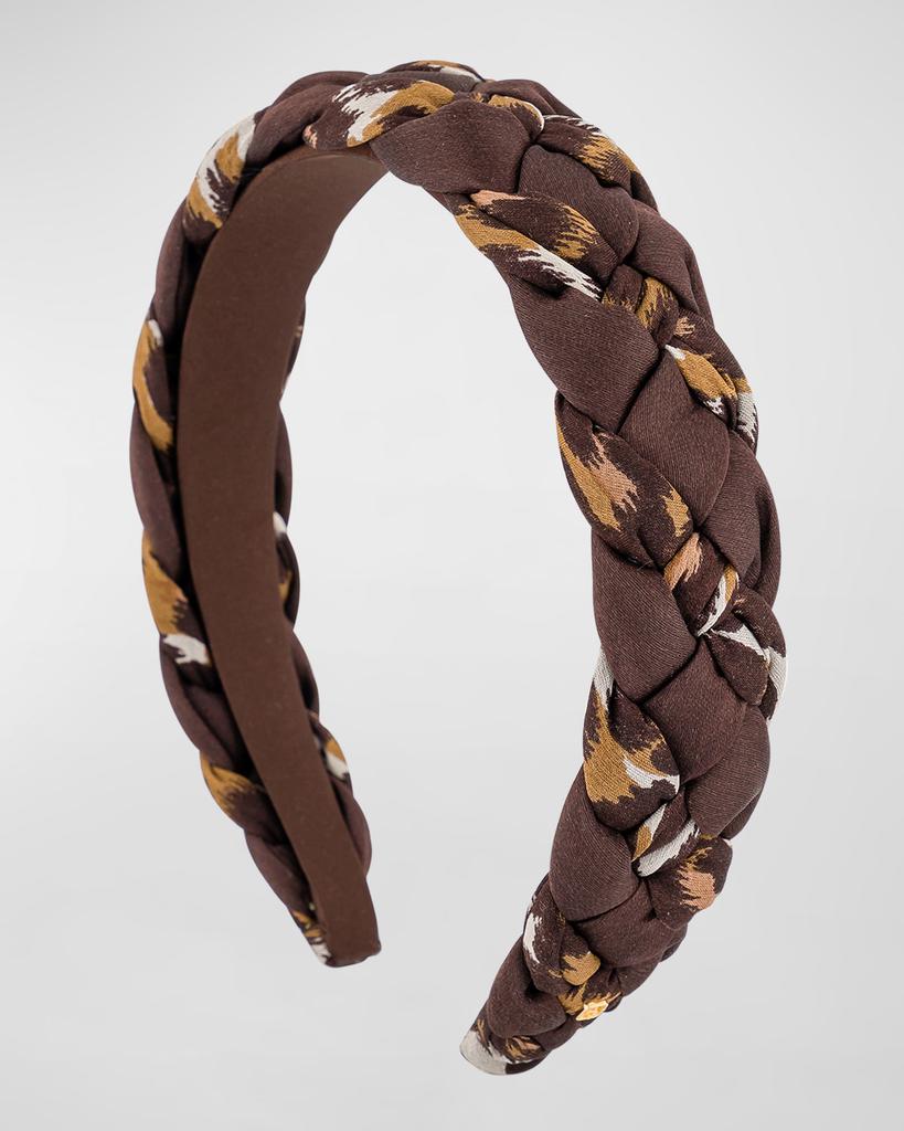 Alexandre de Paris Braided Chiffon-Silk Headband