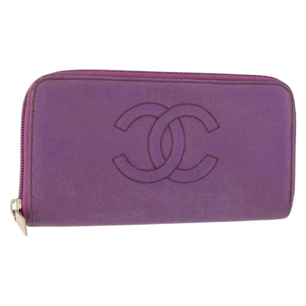 Chanel Timeless Cc Zipped Wallet Caviar Leather Wallets Accessory (Pre-Owned)