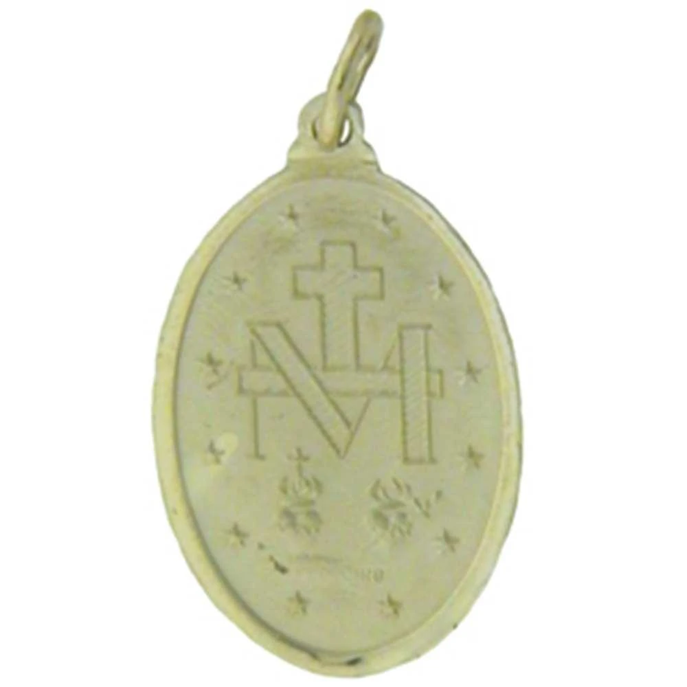 Pompeii3 Yellow Gold 14K Miraculous Mary Religious Pendant 2