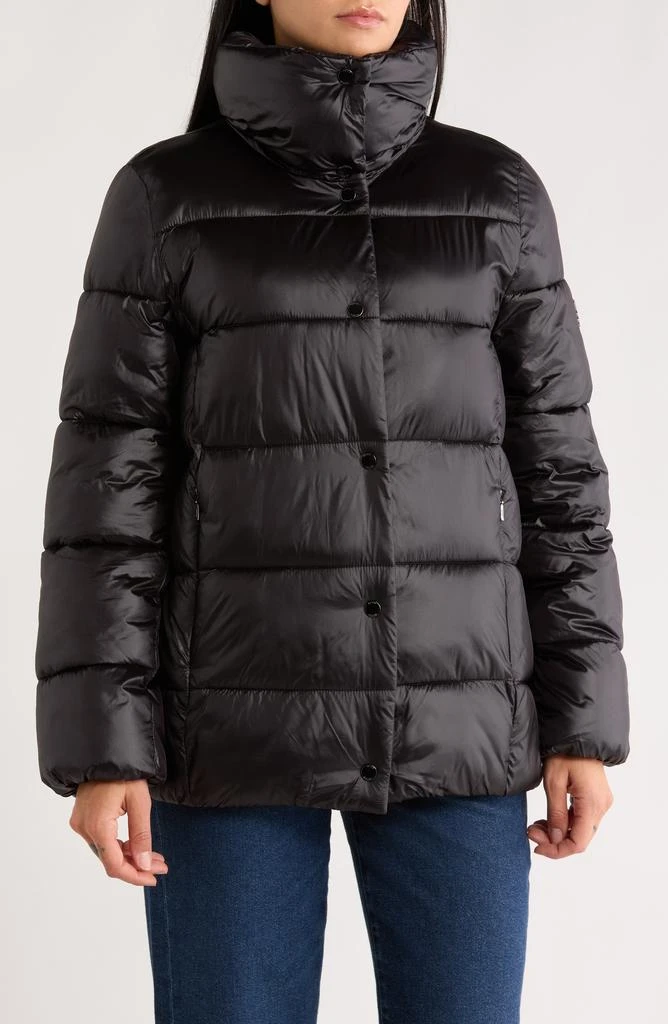 BCBG Water Resistant Snap Front Puffer Jacket