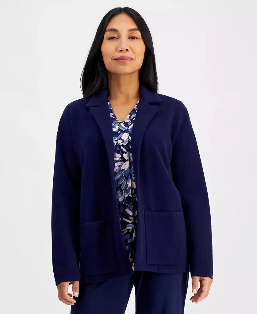 AK Anne Klein Petite Open-Front Long-Sleeve Blazer Cardigan 1