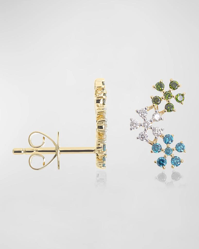 Stevie Wren Diamond 14K Yellow Gold Triple Daisy Ear Climber 1