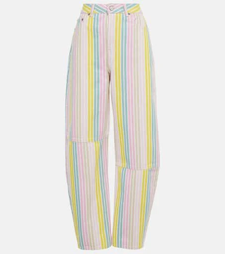 Ganni Striped wide-leg jeans 1