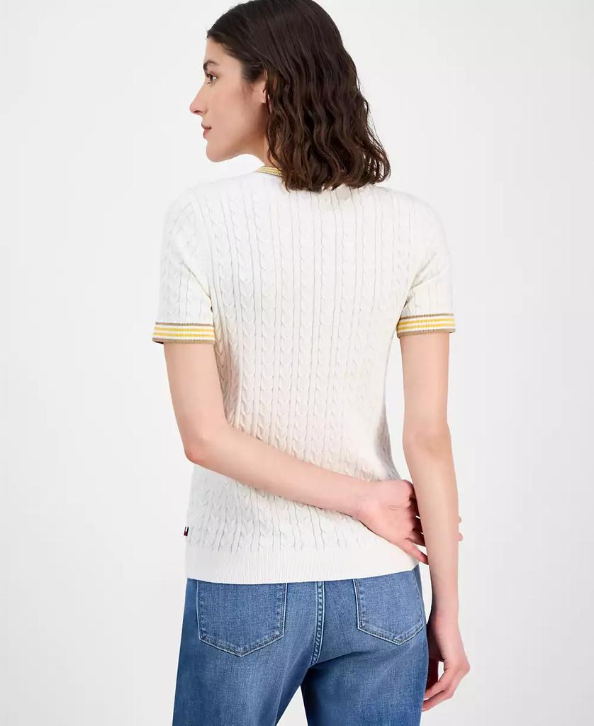 Tommy Hilfiger Women's Tipped Short-Sleeve Sweater