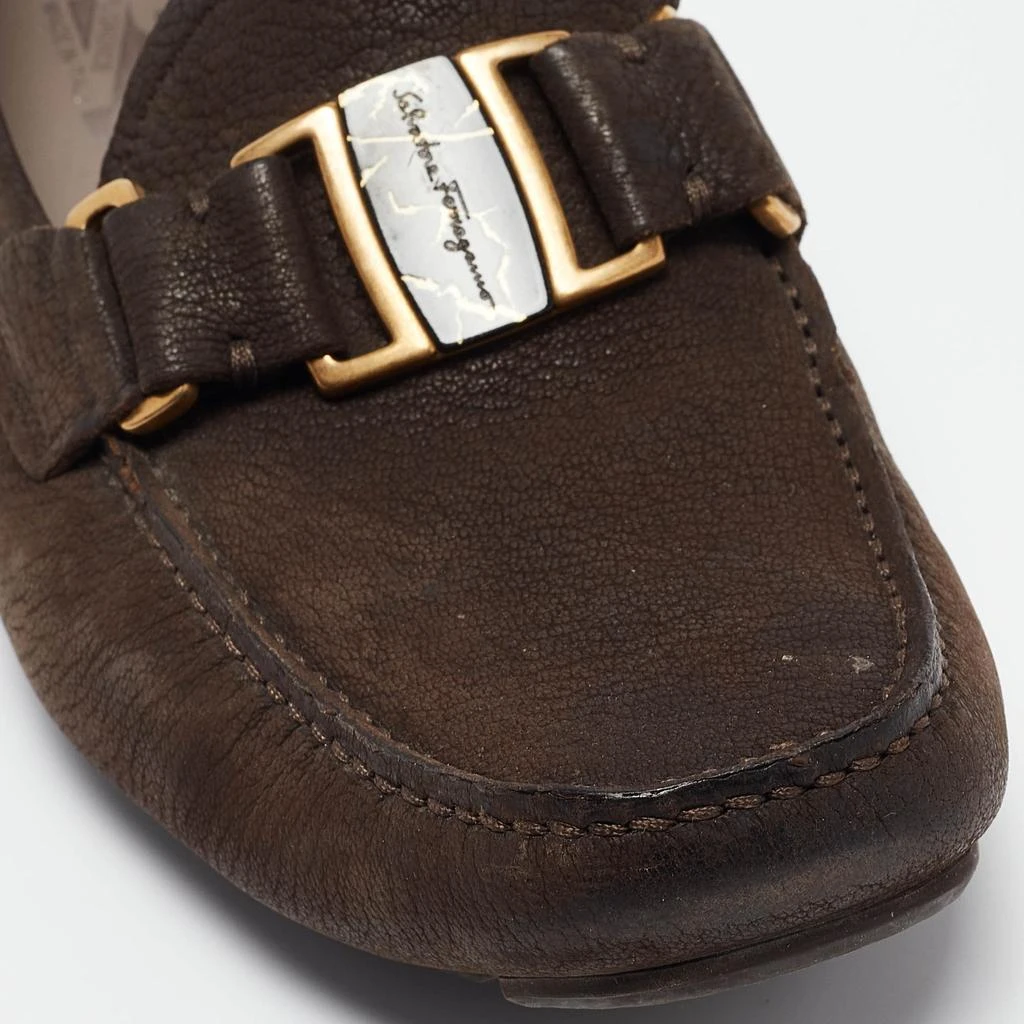 Salvatore Ferragamo Salvatore Ferragamo Brown Nubuck Leather Sardegna Loafers Size 40 7