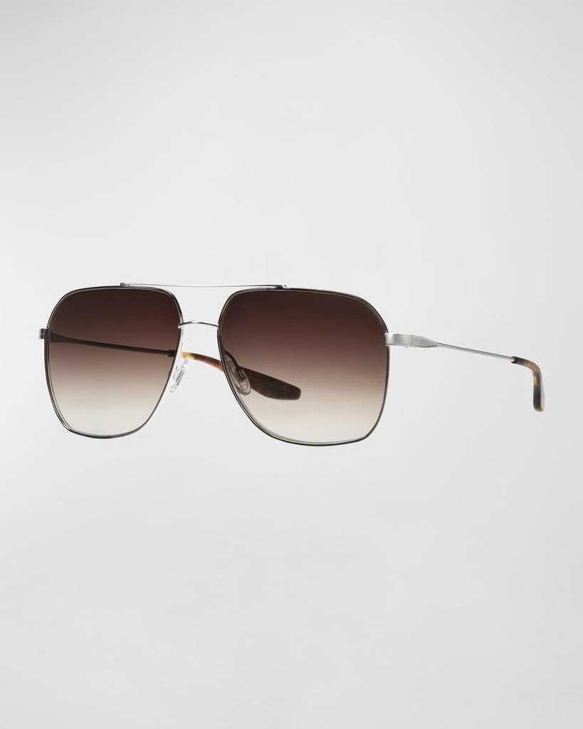 Barton Perreira Men's Aeronaut Double-Bridge Metal Aviator Sunglasses 1