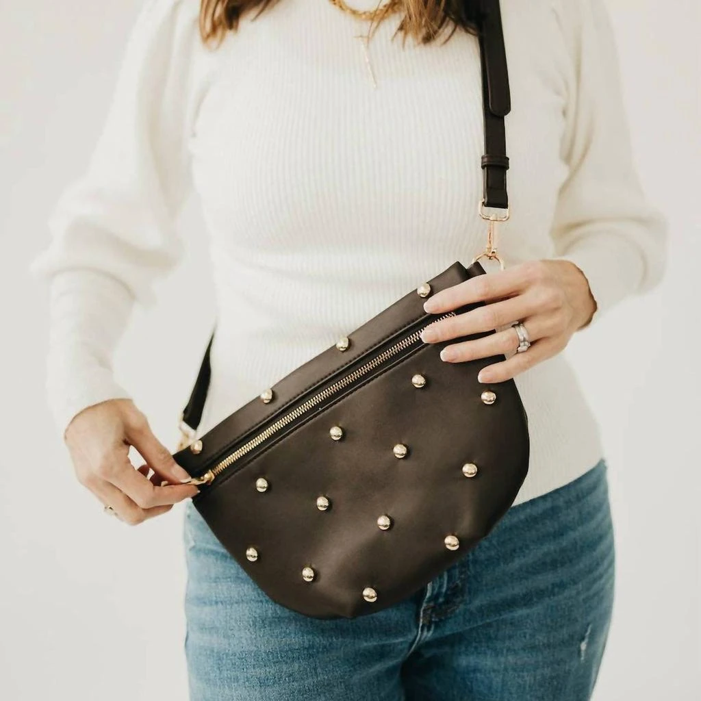 Pretty Simple Women
s Studded Westlyn Bum Bag In Chocolate