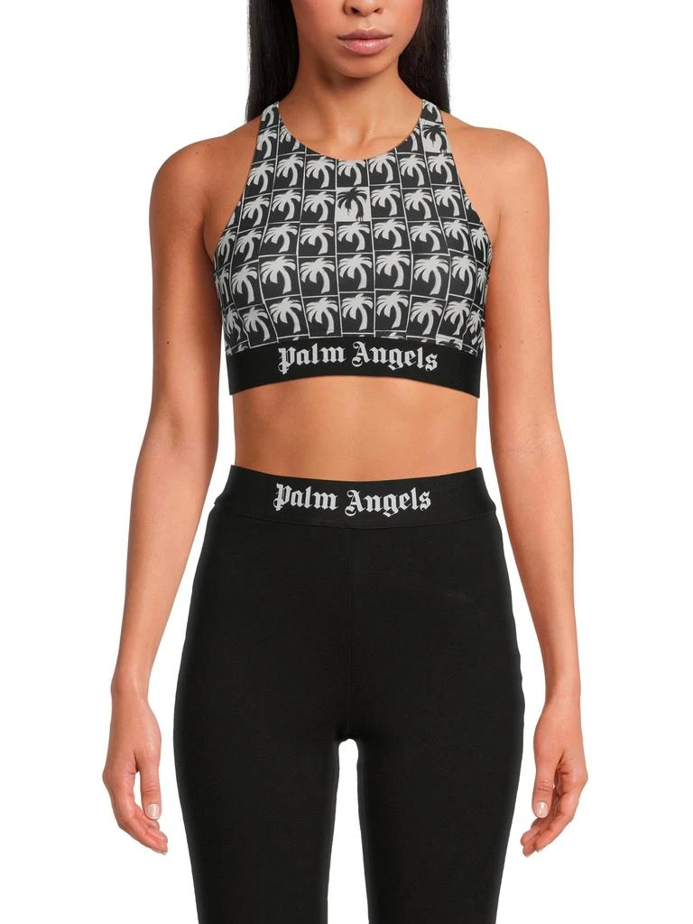 Palm Angels Logo Graphic Cropped Sport Top
