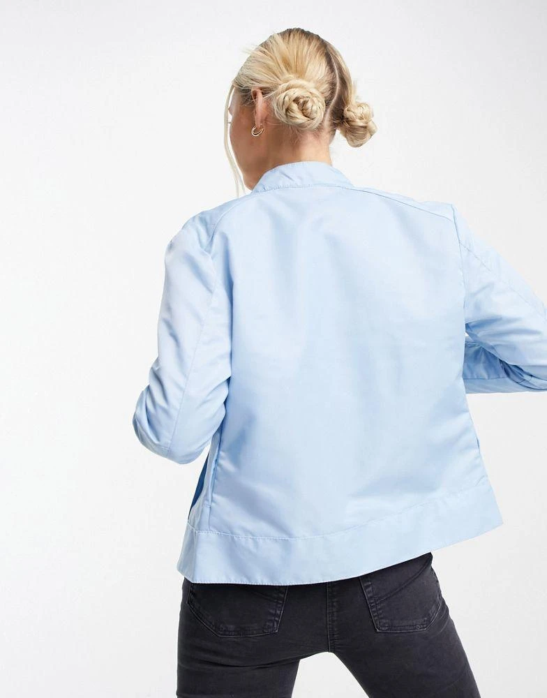 Collusion COLLUSION lightweight nylon biker jacket in baby blue 4