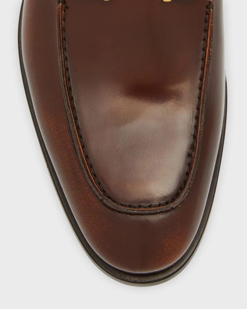 Salvatore Ferragamo Men's Gustav Gancini-Bit Leather Loafers 6